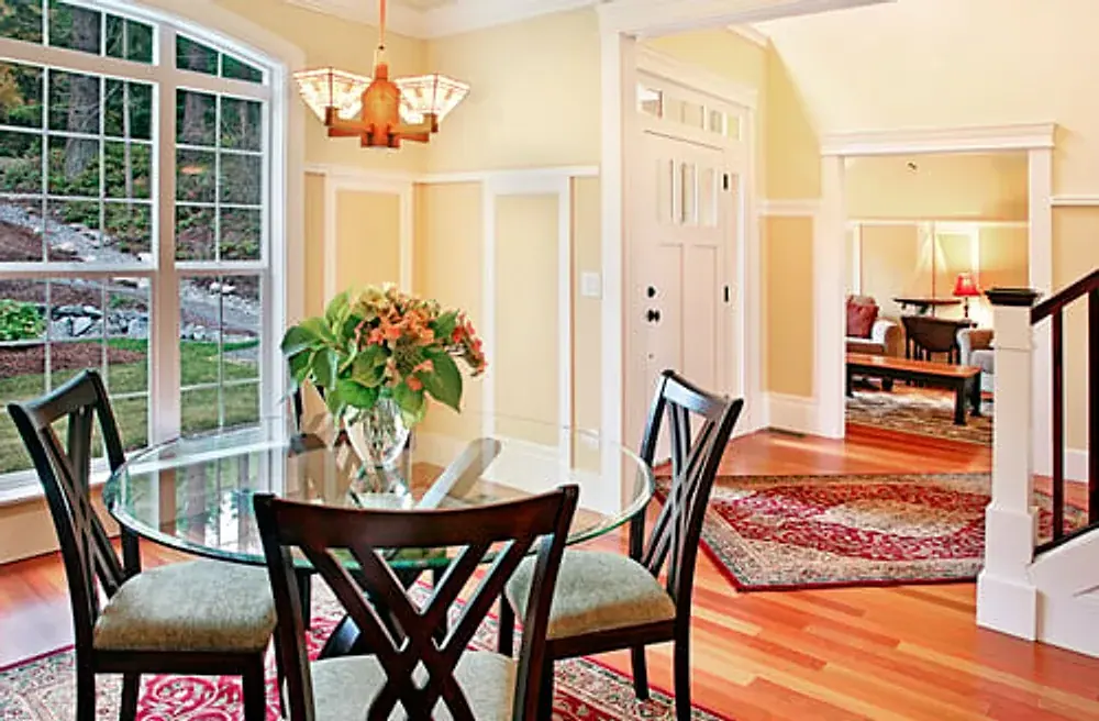 Interior window with crisp painted trim and casing